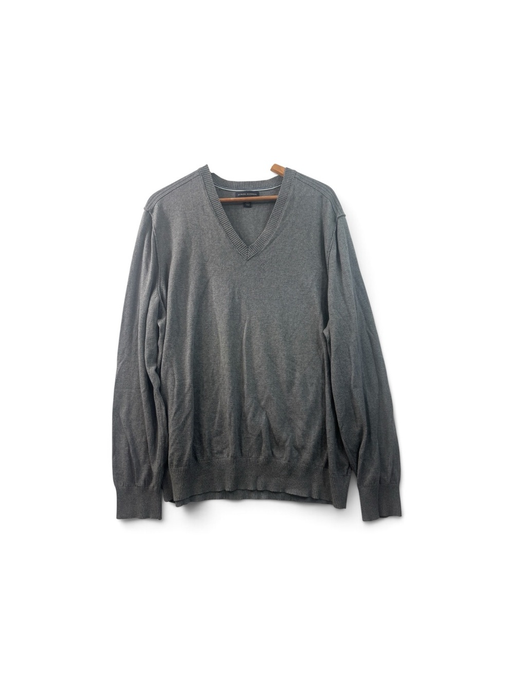 Banana Republic Sweater Mens 2XL Tall Grey Pullover Vneck Cotton Blend Top